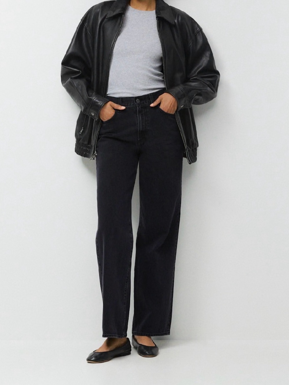 Denim Forum The Farrah High Rise Wide Leg Jeans Size 29 Black